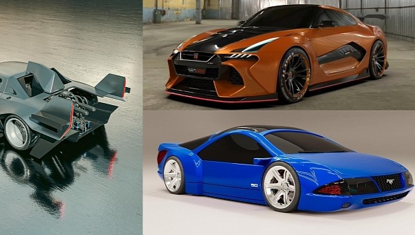 R36 Nissan GT-R NISMO, Mustang, Stratos renderings