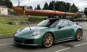 Racing Green Metallic Porsche 911 Has Aston Martin Paint, Hauls a Kayak