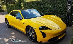 Racing Yellow Porsche Taycan Turbo S Is Real, Looks Spot On