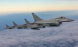 RAF Fighter Jets Look Like Clones in the Sky During Joint Exercise With U.S. Air Force