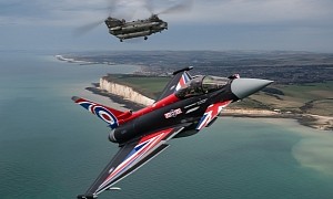 RAF’s Typhoon and Chinook Play Cops and Robbers Over the Spectacular White Cliffs