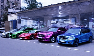 Rainbow of Chromed Cars Is Psychedelic