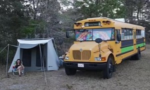 Raising Kindness Is a School Bus Converted Into a Mobile Home for a Family of Three