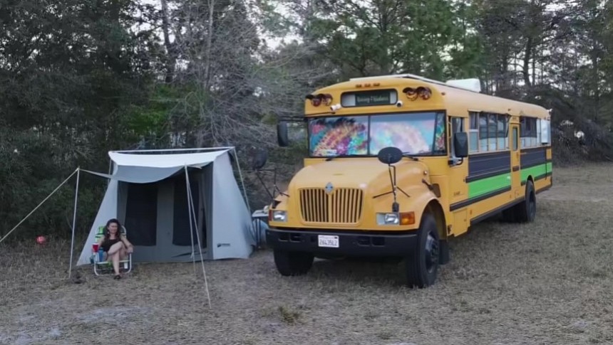 Raising Kindness School Bus Converted Into a Mobile Home