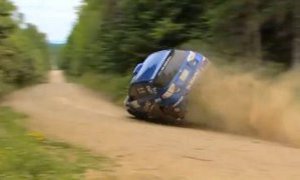 Rally Car Rolls, Gets Back on Wheels, Wins