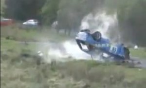 Rally Driver Survives 115mph Crash With Light Injuries
