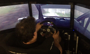 Rally Driver Tries Out Driving Simulator, Shatters Stage Record