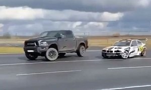Ram Rebel Does Tandem Drifting with BMW 3 Series, Slides Like a Champion