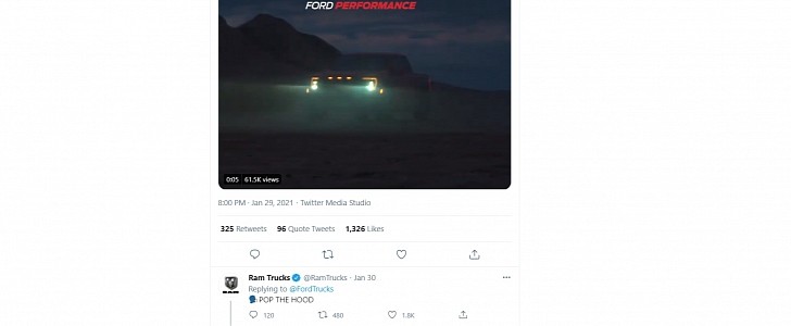 Ram trolls 2021 Ford F-150 Raptor over EcoBoost V6 engine