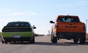 Ram TRX Gets Massive Power From Twin Turbo Kit, Races a Hellcat for Fun