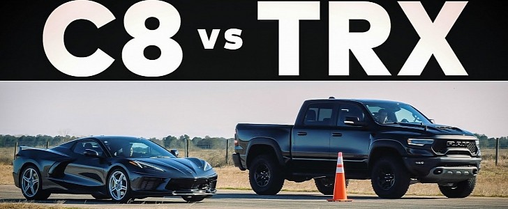 Ram TRX vs. C8 Corvette: Most American Drag Race Ever Is Closer Than You Think