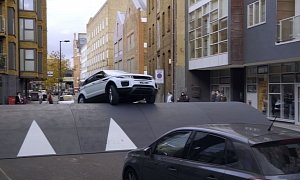 Range Rover Evoque Admits to Its Urban Nature in Oversized Speed Bump Prank
