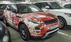 Range Rover Evoque Gets Bloody Makeover in Russia as Halloween Costume