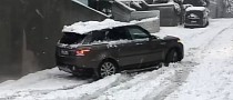 Range Rover Sport Allegedly on Snow Tires Fails To Climb Snowy Street, Is Driver To Blame?