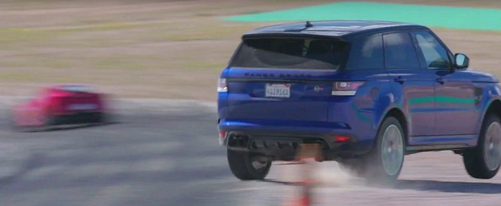 Range Rover Sport SVR Races Alfa Romeo 4C on the Track, Wins by Cheating