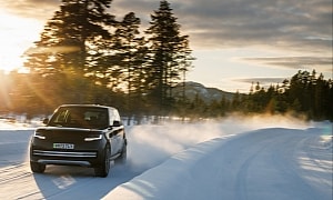 Range Rover Teases Upcoming Electric SUV With Uncamouflaged Prototypes Playing in the Snow