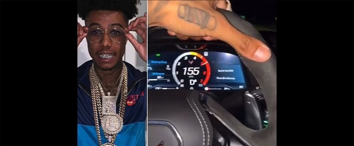 Rapper Blueface Drives His C8 Corvette One-Handed at 157 MPH on a Public Road