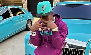 Rapper DaBaby Has the Best Time Matching His Blue Rolls-Royce Phantom