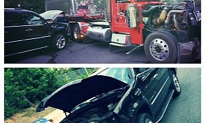 Rapper Fabolous Crashed His Black Escalade in a Car Accident With Two Trucks