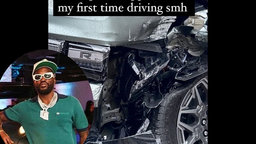 Meek Mill took out his Hummer EV for the first time, crashed