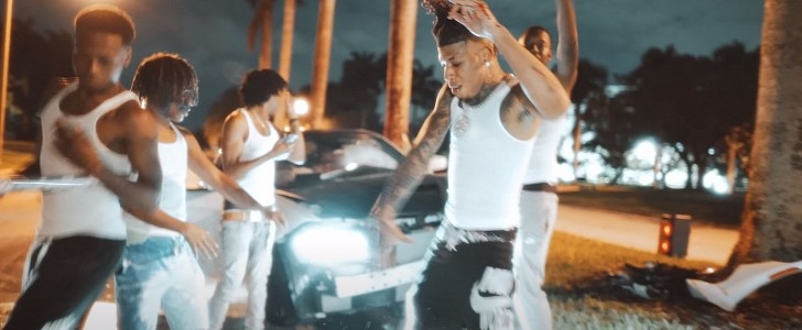Rapper NLE Choppa crashes his Dodge Charger SRT Hellcat while shooting music video, keeps on shooting