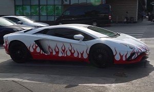 Rapper YG Put Flames on His Lamborghini Aventador Again, to Promote His Shoes