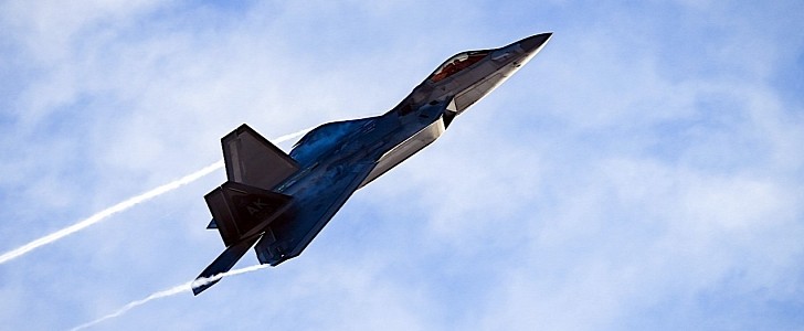 F-22 Raptor taking off from Alaska base