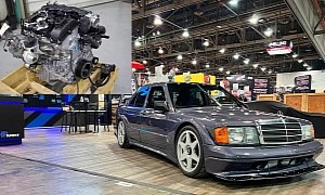 Raptor V6-Swapped Mercedes 190E is Berliner Weisse on Top, Coors Light Underneath