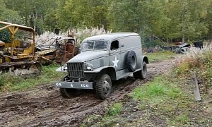 Rare 1942 Chevrolet G506 Panel Truck Takes a Stroll in the Mud, It's a WW2 Time Capsule