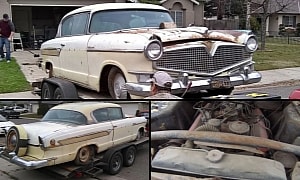 Rare 1956 Hudson Hornet Barn Find Emerges With Continental Kit and Packard V8