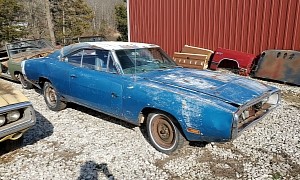 Rare 1970 Dodge Charger R/T Pops Up in a Field, Rocks Numbers-Matching 440 Six Pack