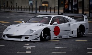 Rare Ferrari F40 Gets Maimed by Liberty Walk for the Sake of Tuning