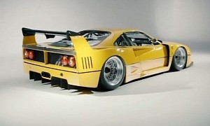 Rare Ferrari F40 LM Lowering on Air Suspension Is Sweet Sacrilege in a Rendering