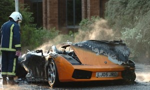 Rare Lamborghini Bursts in Flames