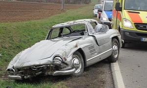 Rare Mercedes 300SL Gullwing Totaled by Mechanic in Germany