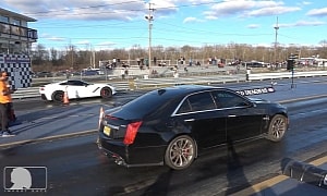 Raw Chevy Corvette Z06 Drags Mercedes, CTS-V, M4, and Z06, Someone Gets Stomped
