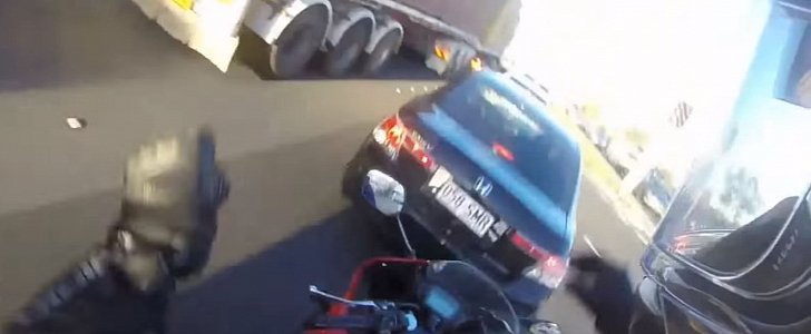 Motorcyclist gets rear-ended