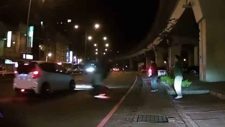Reckless Driver Causes Scooter to Crash into Innocent Pedestrian