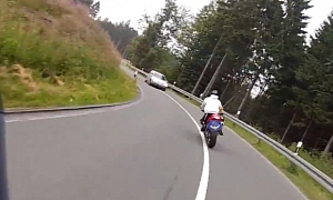 Reckless Driver Cuts Center Line, Causes R1 to Crash Hard