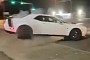 Reckless Driver Realizes He Ain't No Drifter After His Dodge Challenger Hits the Curb