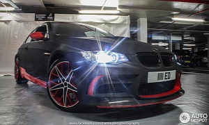 Red and Black BMW M3 Poses in Underground Garage in London