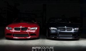 Red and Black BMW M3s Pose for Greatness
