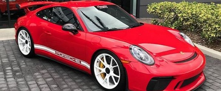 Red and White 2018 Porsche 911 GT3 "Rally Spec"