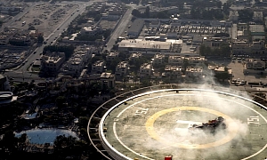 Red Bull Celebrates Title With Donuts on Burj Al Arab Helipad