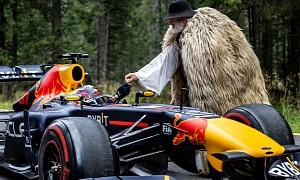 Red Bull Takes F1 Car to Mountain Road in Transylvania, Meets Dracula Wannabe and Shepherd