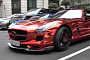 Red Chrome Mercedes SLS Spotted in London
