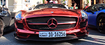 Red-Chrome SLS AMG Drops Jaws All Around Europe