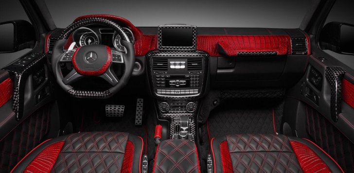 Red Crocodile Leather and Carbon Fiber Combine in G65 AMG Interio