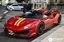 Red Ferrari 488 Pista with Yellow Stripes Shows Peacock Spec