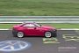 Lightly Camouflaged Red 2017 Mercedes-Benz SLC Tearing the Nordschleife Apart